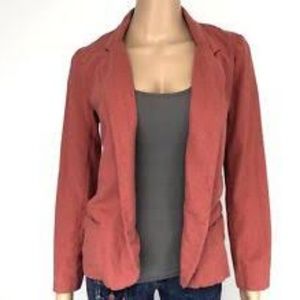 Urban Outfitters Linen Blazer in Coral